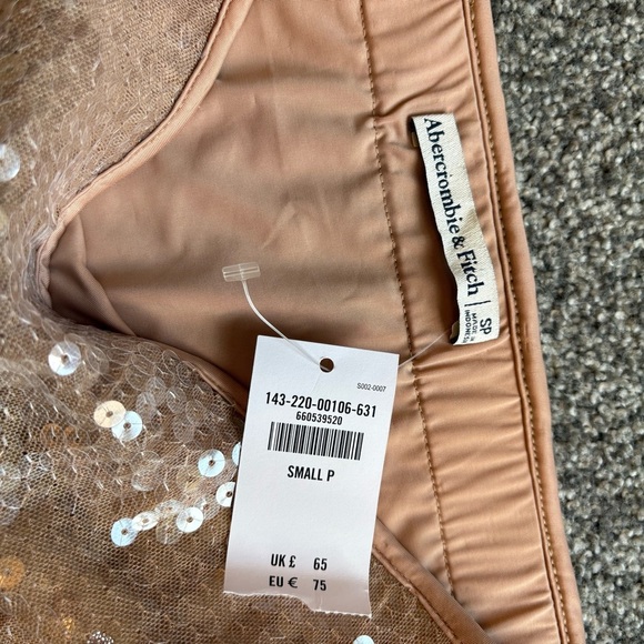 Abercrombie Champagne Tan Sequin Maxi Skirt NWT Rare Euro Exclusive Boho Luxe SP - Picture 6 of 15